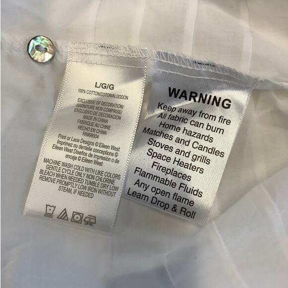 Eileen West Women's Large White Poetic Ballet Nightgown Lounging Luxury M22-18 - Picture 8 of 9